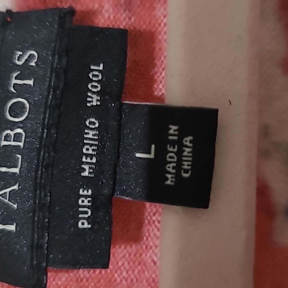 Valentino Red and Pink Floral Long Sleeve Top from Talbots with Merino wool. - Picture 5 of 6